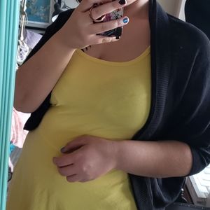 One size black short sleeve cardigan